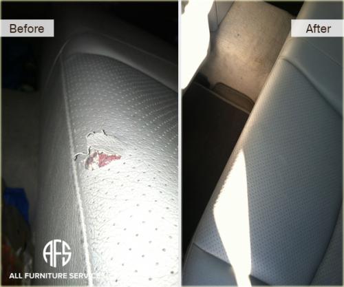 Car seat perforated leather repair dyeing